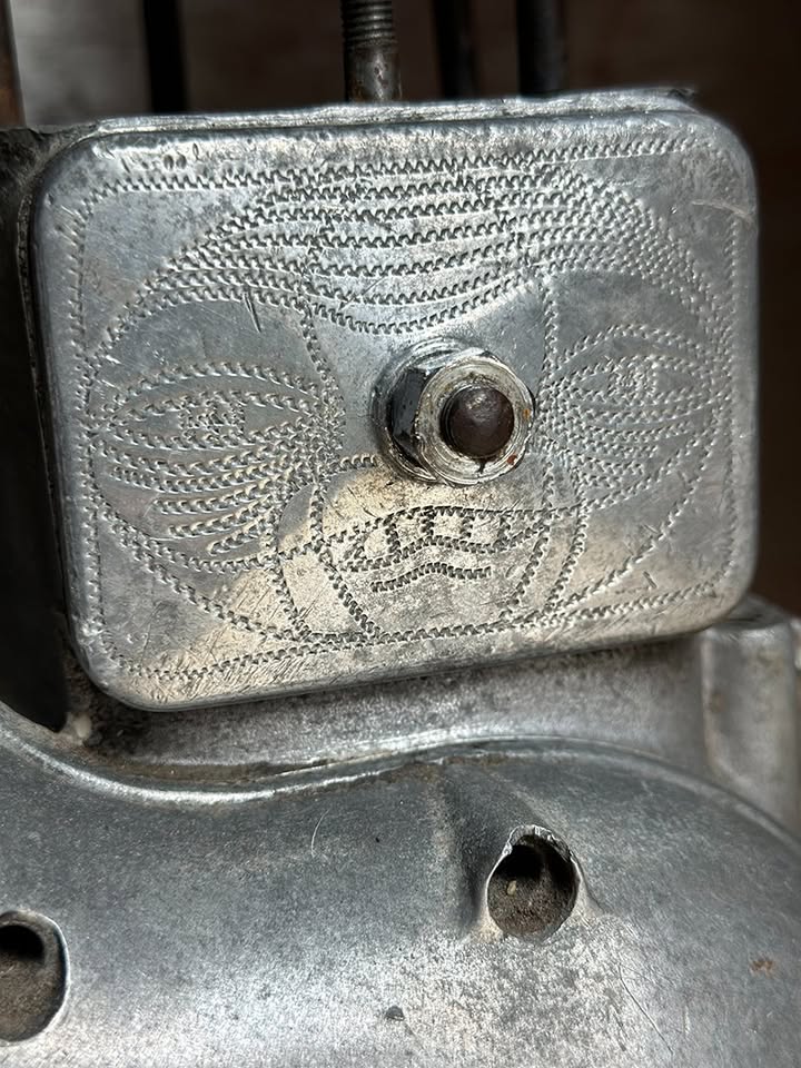 Von Dutch engraved Royal Enfield / Indian motorcycle engine
