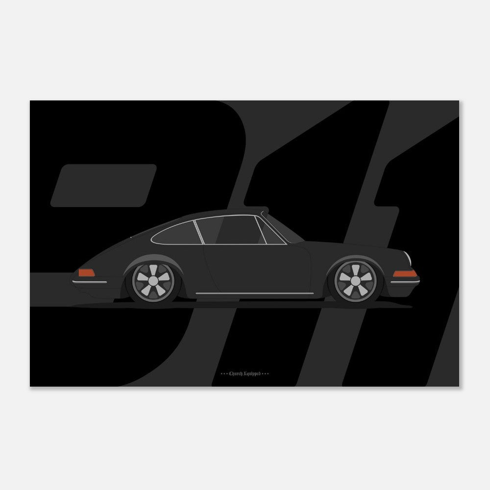 Porsche black poster 60x90 cm / 24x36″