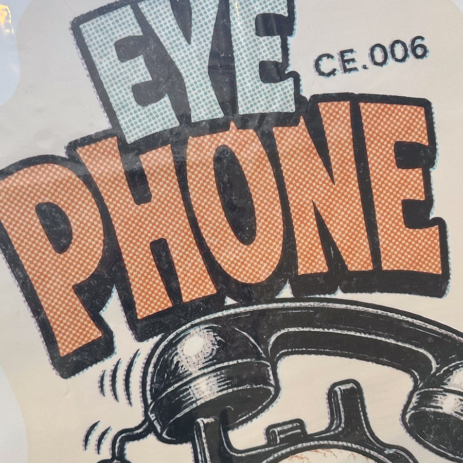 Eye Phone supersized decal print telephone artwork close-up