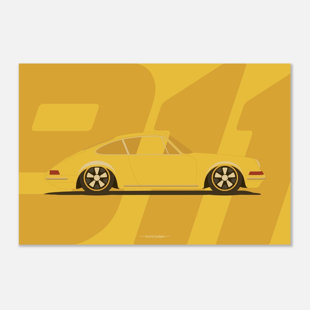 Porsche yellow poster 60x90 cm / 24x36″
