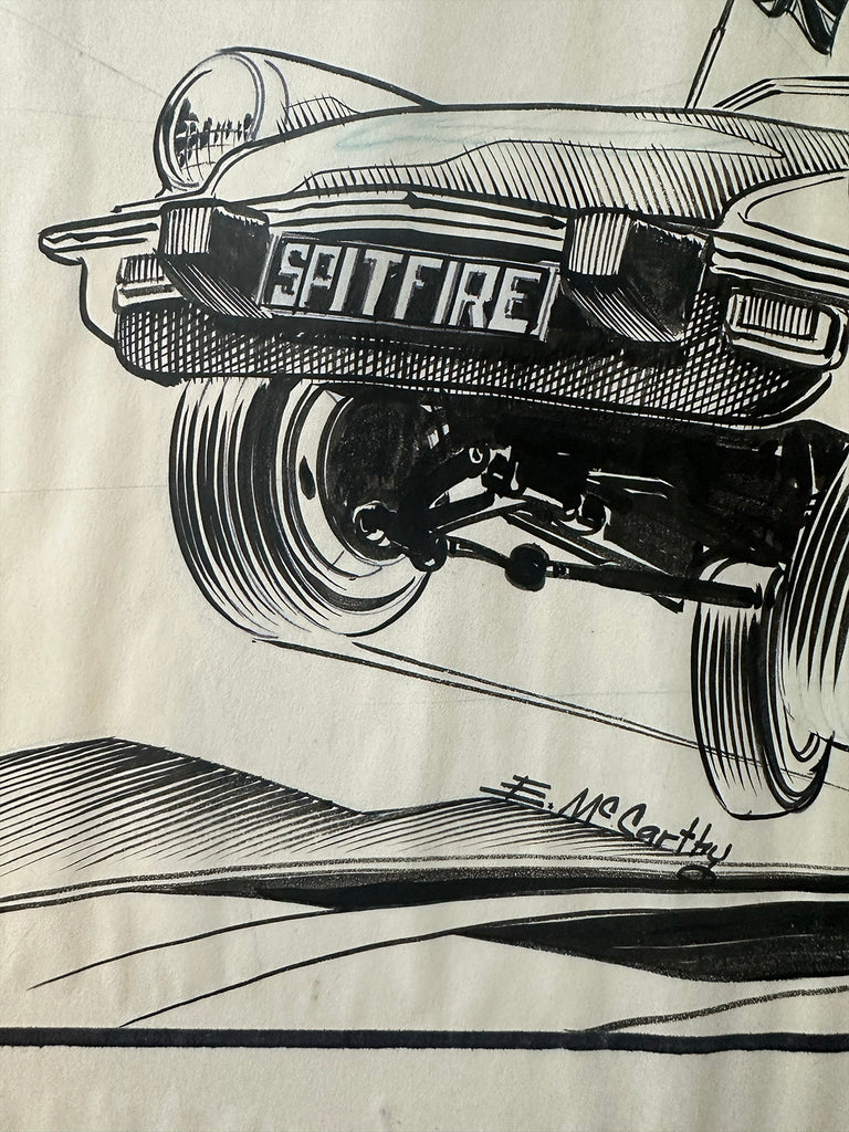 Original Hot Rod CARtoons pen and ink art by Errol McCarthy