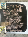 1966 ROTH Studios original acetate for the 55 Chevy Draggin' Machine t-shirt.