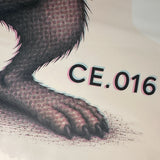 Big Block supersized decal print CE.016 edition mark and clawed foot detail