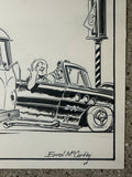Original Hot Rod CARtoons pen and ink art by Errol McCarthy