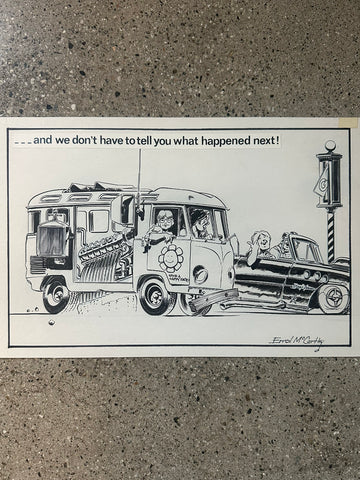 Original Hot Rod CARtoons pen and ink art by Errol McCarthy